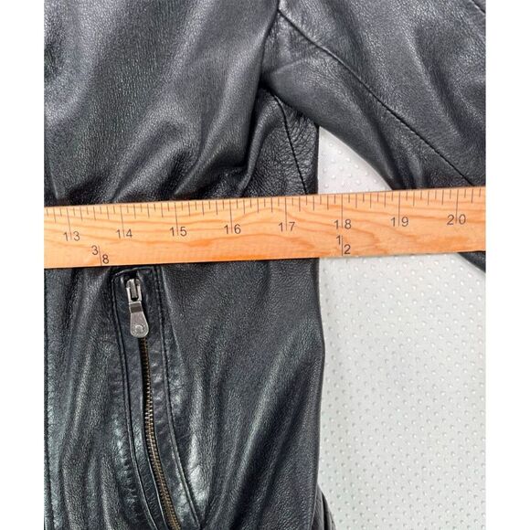 Banana Republic Women's Essential Leather Moto Jacket Asymmetrical Zip Size M - Picture 3 of 12